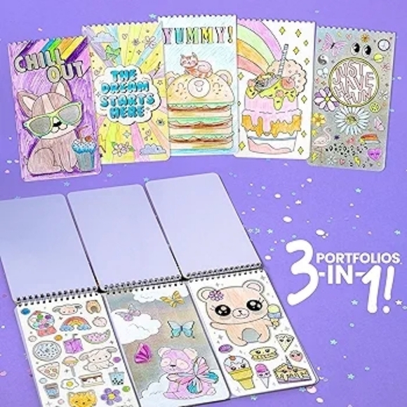 Colorful 3-in-1 Spiral Coloring Notebooks - Picture 2 of 14